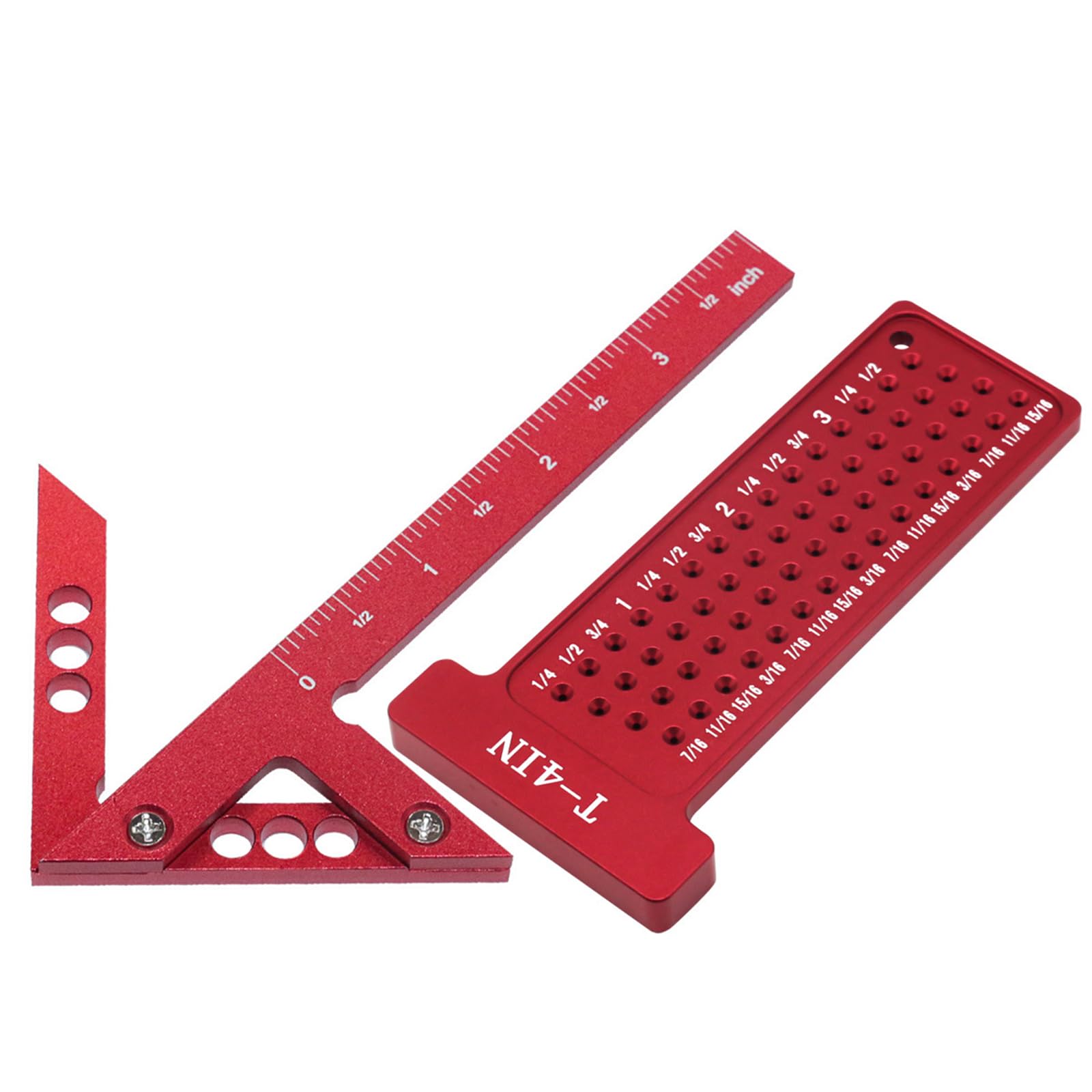 Kalttoy A Woodworking Tool Set Luminum Lloy Ruler & T Shaped Hole Gauge Compact & Practical For Ccurate Measurements Portable Measuring Instruments