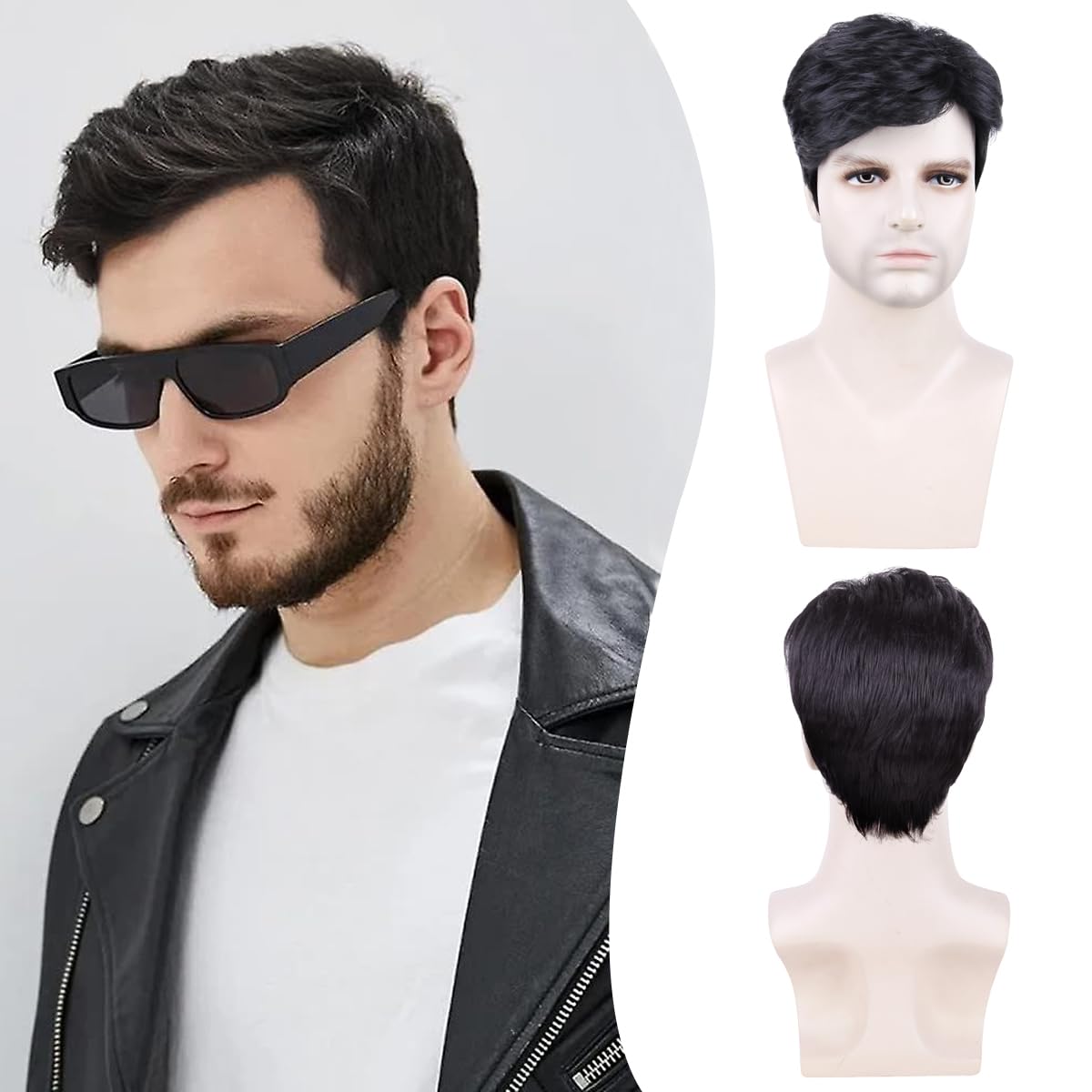 Tony Wig Black Mens Short Flick Out Hair main image 0