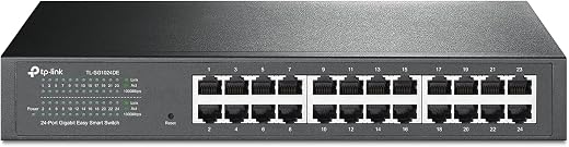 24-Port Gigabit Ethernet Easy Smart Switch, Unmanaged Plus, Plug and Play, Desktop/Rackmount, VLAN, Fanless, TL-SG1024DE