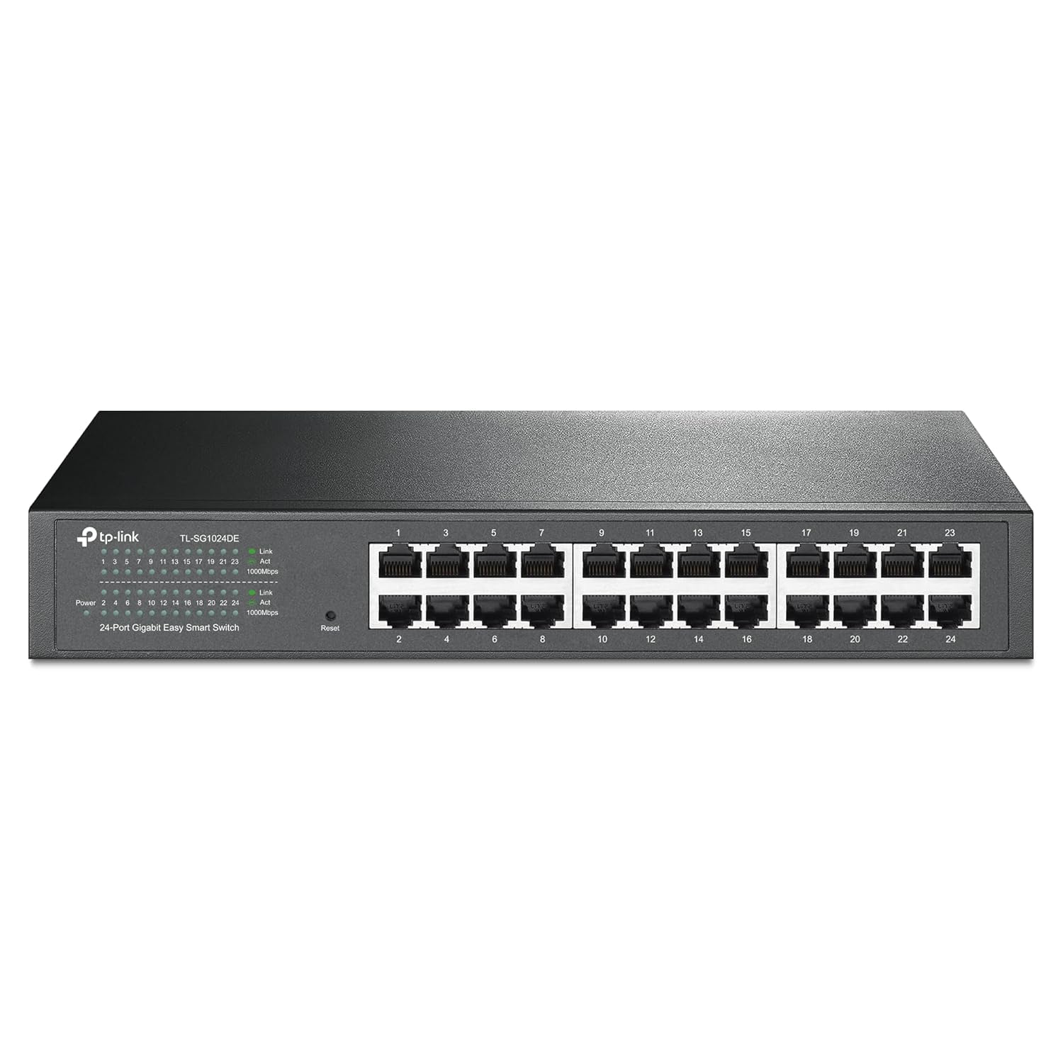 tl-sg1024de 24-port gigabit ethernet easy smart switch | fanless design, vlan & qos support, desktop/rackmount, network monitoring, plug and play