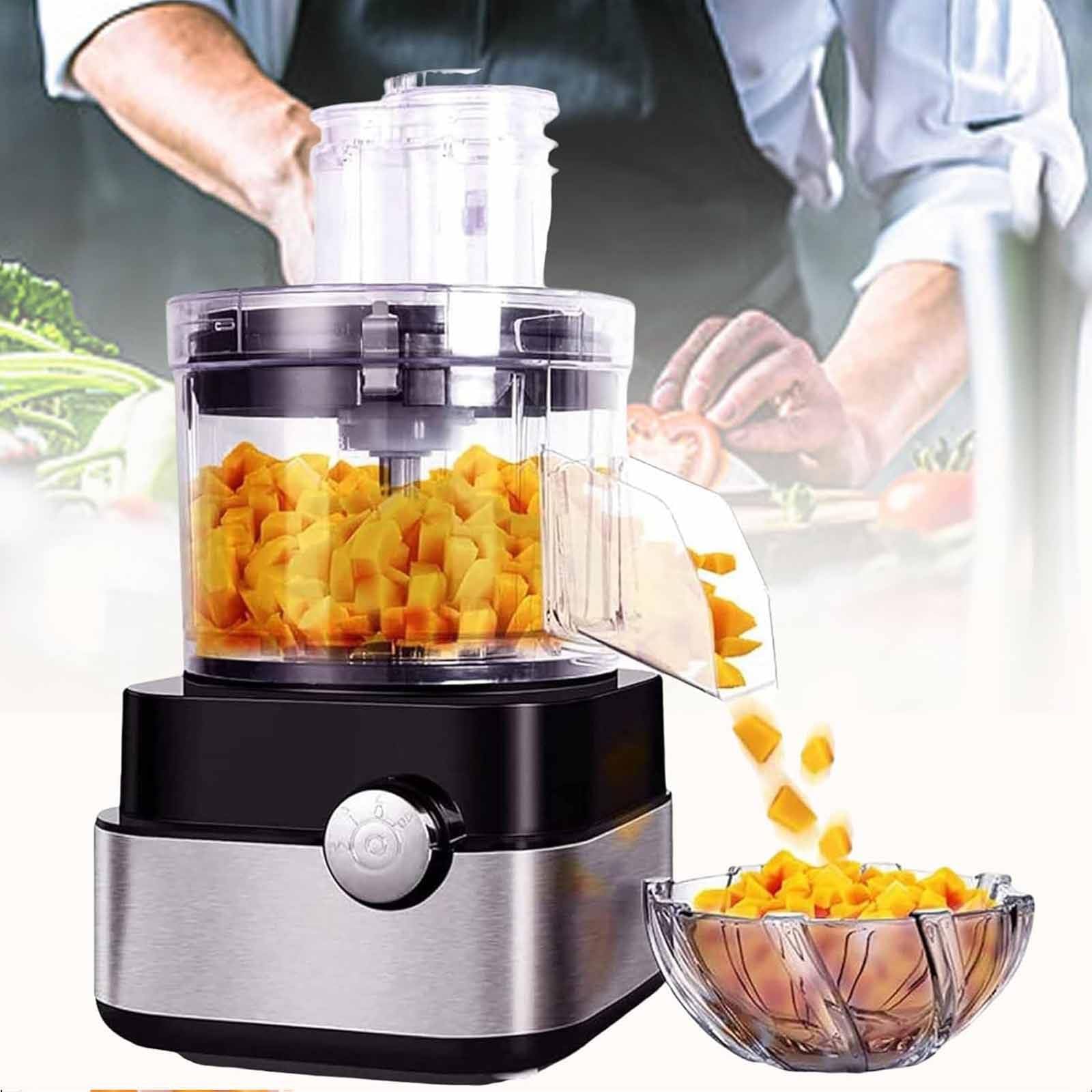 RENJJPBO 600W Electric Vegetable Dicer 5 in 1 Electric Food Dicer with Ground Meat/Diced/Shredded/Sliced,6/8/10/13/15mm Dicing Molds Electric Onion