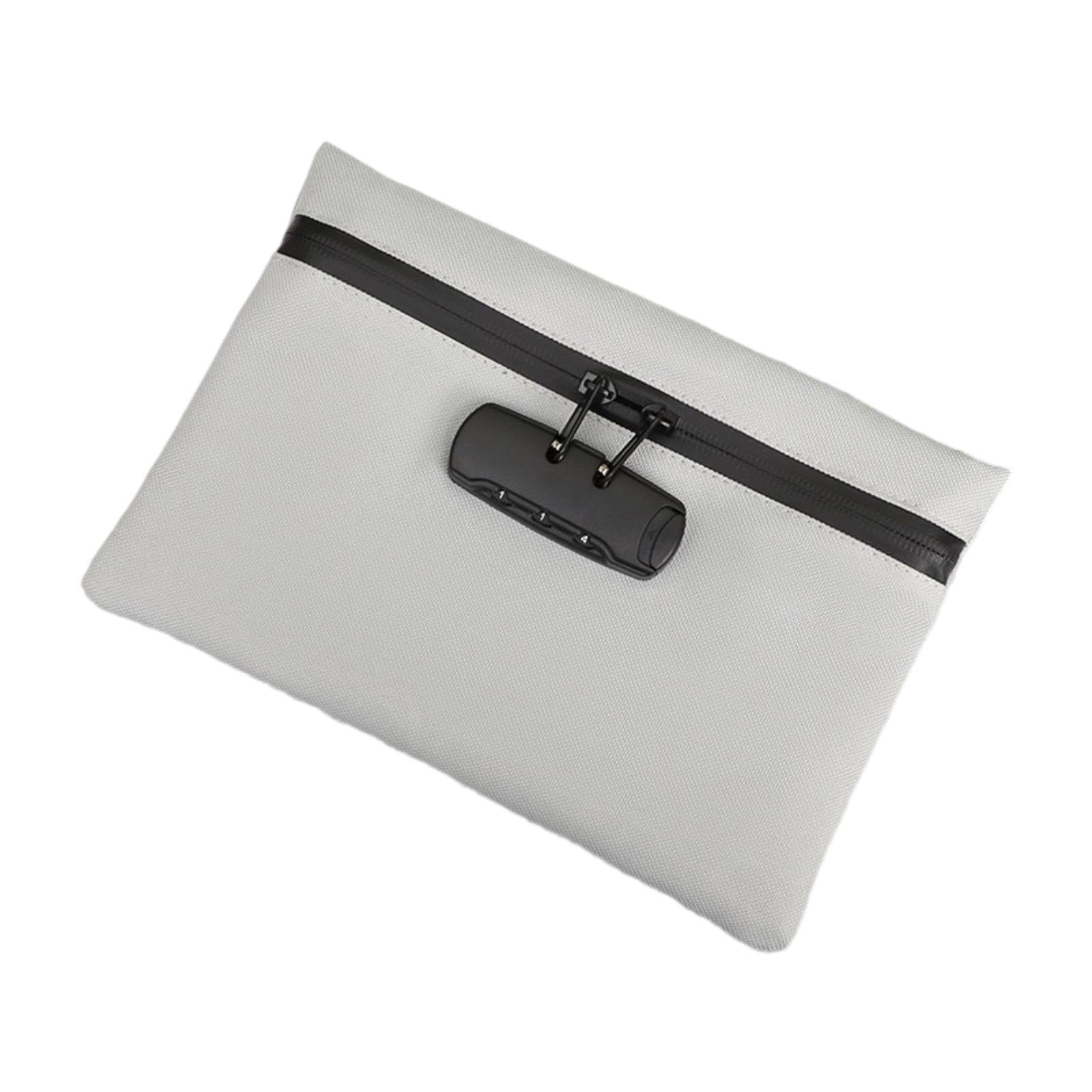 Lockable Money Purse Travel Utility Locking Bank Bag for Jewelry Watch Gray-image-9