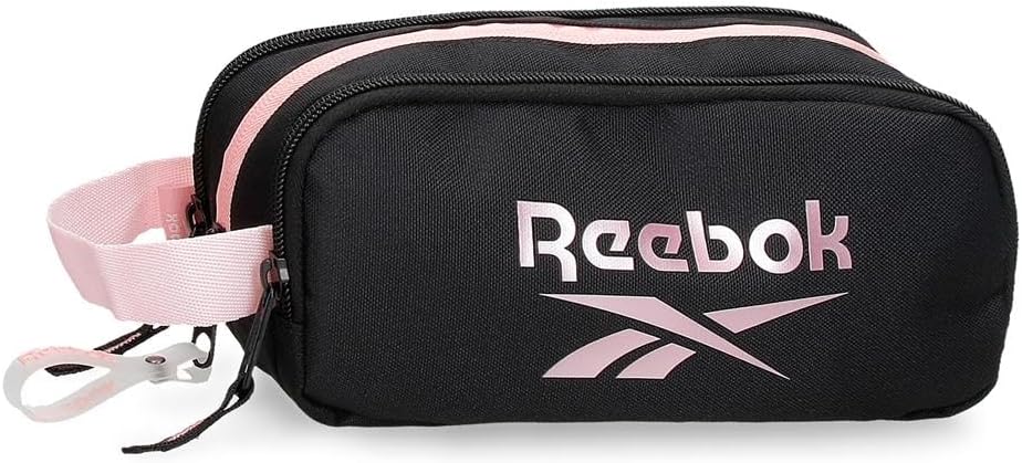Reebok Beverly Kinderkoffer und Kulturtaschen, Schwarz und rosa, Black, standard size, Triple Pouch