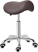 Vista 12 de Kaleurrier Taburete giratorio de altura ajustable con ruedas, taburete resistente, silla ergonómica para laboratorio, clínica, dentista, salón, Negro