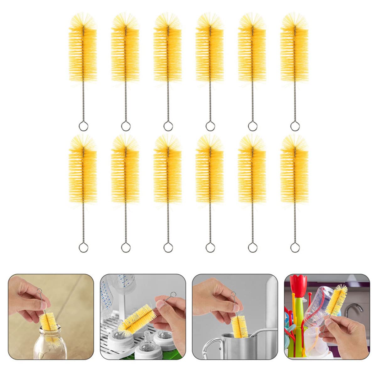MAGICLULU 60piezas Cepillos De Limpieza para Biberones y Botellas Accesorios De Limpieza Multifuncionales Inoxidable para Utensilios De Bebés y Tazas