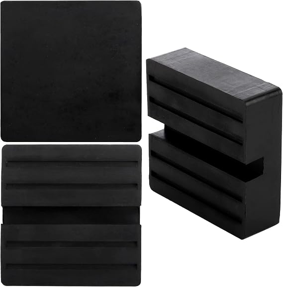 Yesland 6 Pack Universal Floor Jack Rubber Pad - Square Slotted Frame Jack Pad Adapter Black Anti-Slip Rail Pinch Weld Adapter for Car Lift, 3 Inch/7.6cm