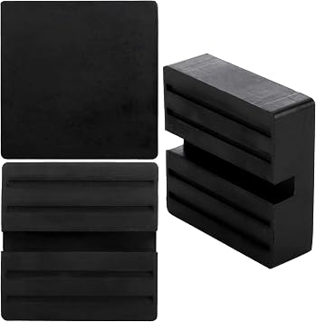 Yesland 6 Pack Universal Floor Jack Rubber Pad - Square Slotted Frame Jack Pad Adapter Black Anti-Slip Rail Pinch Weld Adapter for Car Lift, 3 Inch/7.6cm