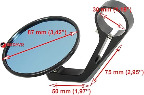 Miniatura 2 de Retrovisores laterales compatibles con Triumph APRILIA DUCATI HONDA HUSQVARNA KAWASAKI MOTO GUZZI SUZUKI TRIUMPH YAMAHA BUELL (negro)