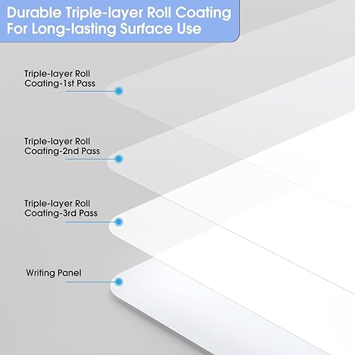 Vista 56 de MaxGear Pizarra pequeña de borrado en seco, pizarra blanca colgante de doble cara de 14 x 11 pulgadas para pared, mini pizarra blanca con 3 Blanco