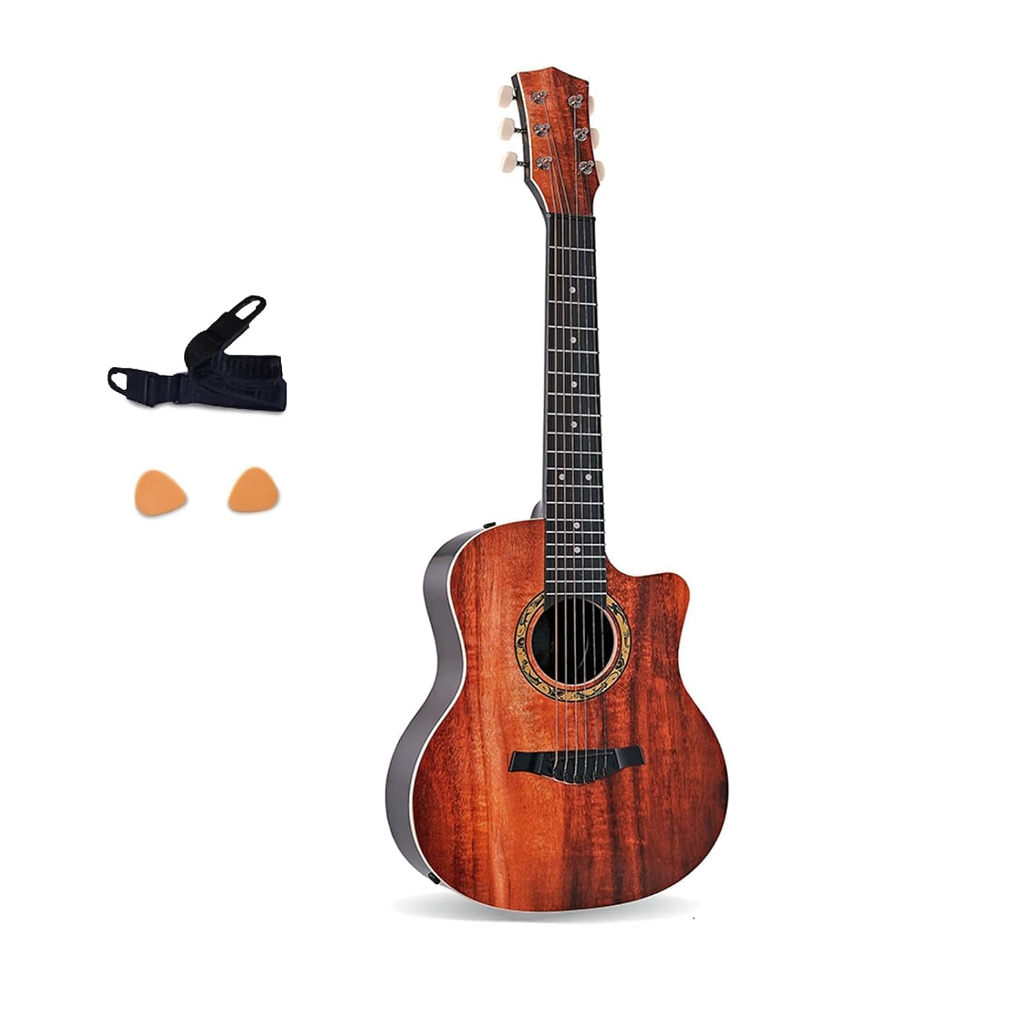32 Inch Acoustic Guitar for Kids Beginners Wooden with 6 Strings Lightweight Musical Instrument Toy Boys Girls Ideal Gift for Above 3 Years Kids (Brown)-image-26