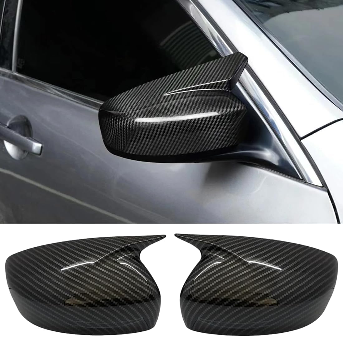 XITER Rear View Side Mirror Cover Side Mirror Cap for 2011-2012 INFINITI G25, 2008-2013 G37, 2015 Q40, 2014-2015 Q60 Sedan Coupe,Carbon Fiber