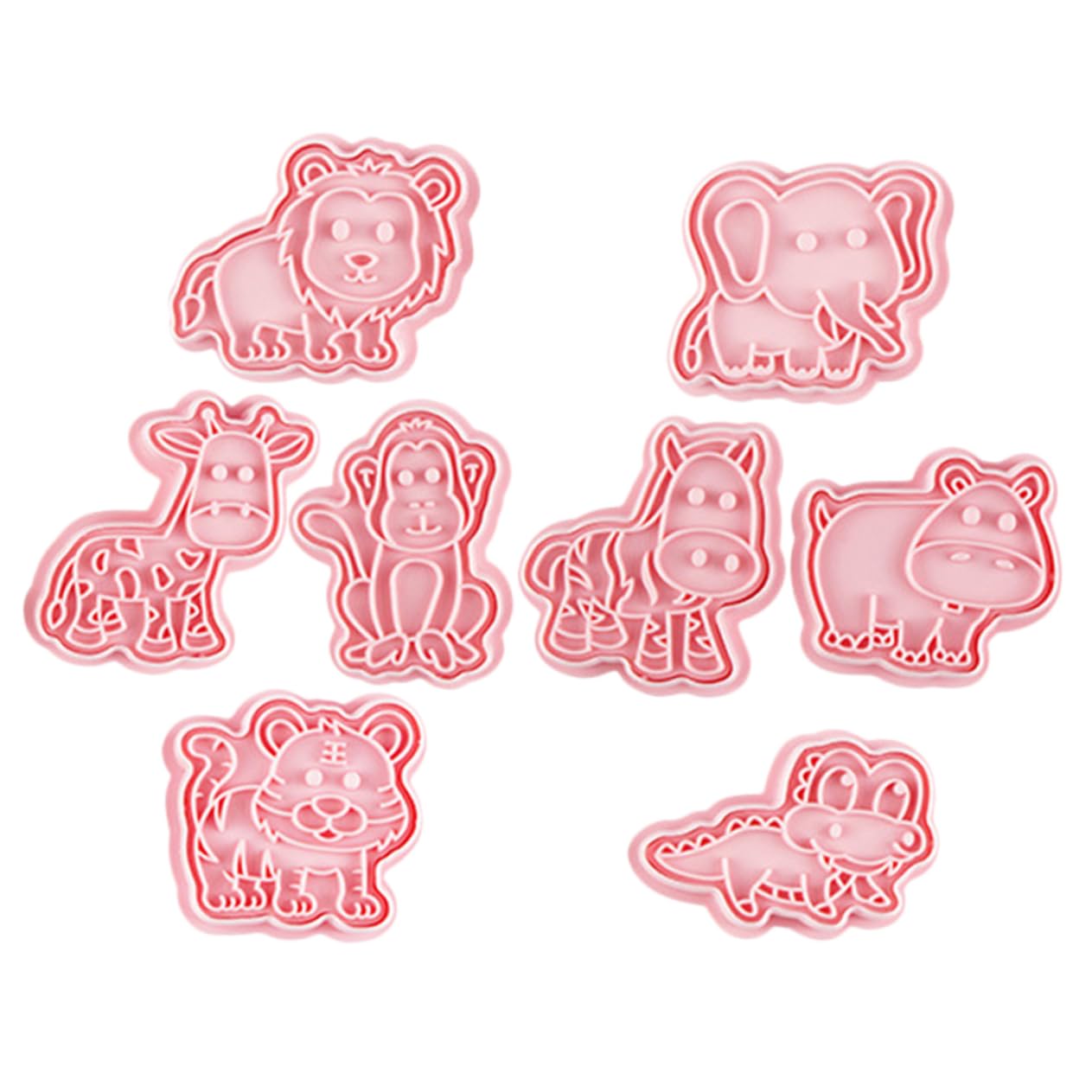 Cabilock 8pcs Animal Cookie Molds Fun Plastic Baking Stamps for Creative Cookie Decorating for Lunches and Parties Smooth Surface for Easy Demolding