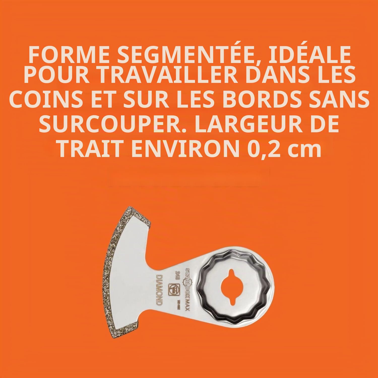 FEIN Lame de scie diamantée, Condit. 1 Pce, Porte-outil StarlockMax, Modèle large. Largeur de coupe env. 2,2 mm.