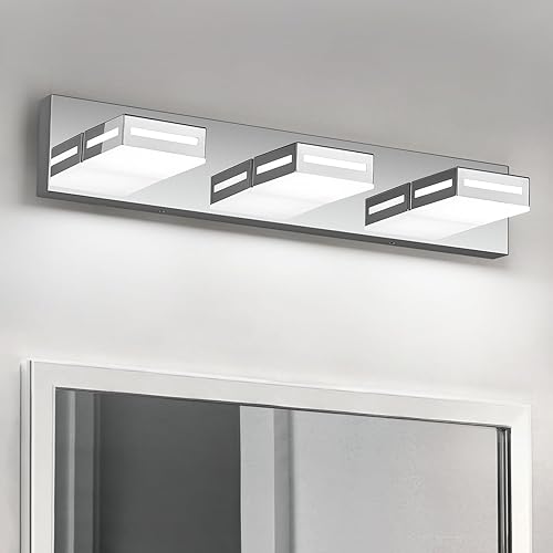 Miniatura 9 de Lámpara de Tocador LED Moderna Dorada de 30 Pulgadas con 4 Luces para Baño sobre Espejo, Accesorios de Iluminación de Baño con Blanco Frío 6000K,