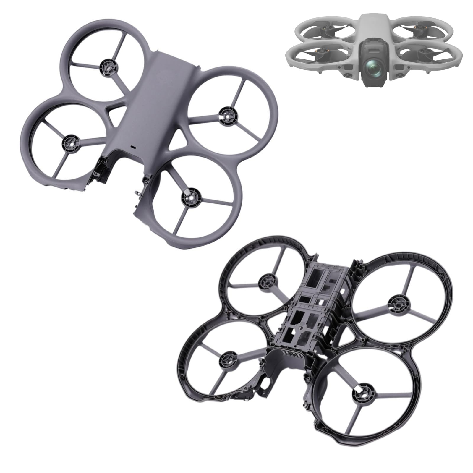 Guscio del corpo compatibile con DJI Avata 360, parti di ricambio dell'alloggiamento del drone (superiore/medio/inferiore) per la riparazione, HYT2607271004-Top+Middle Frame