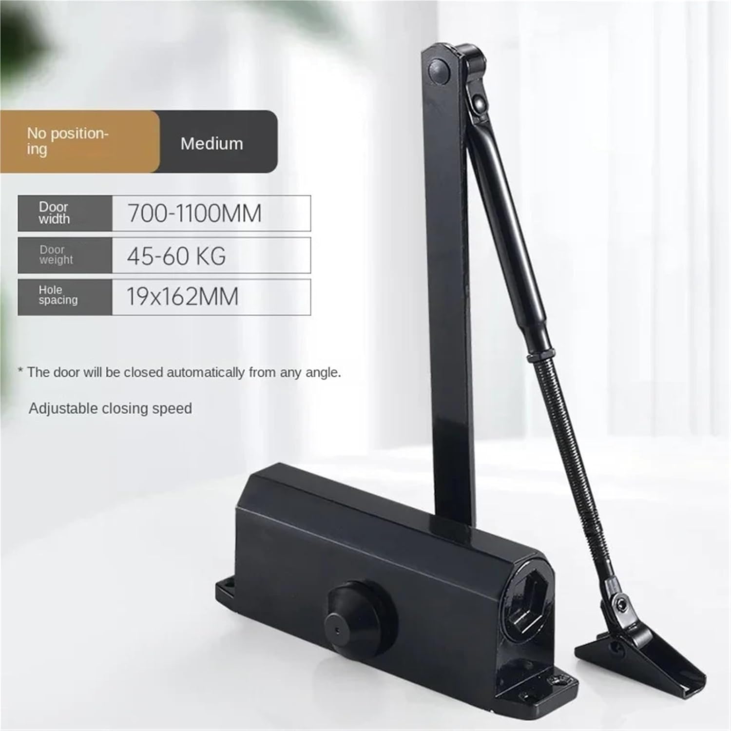 1 Set of Hydraulic Buffer Door Closer 25KG to 85KG Adjustable Speed Positioning Closing Equipment(M-Automatic Payment)