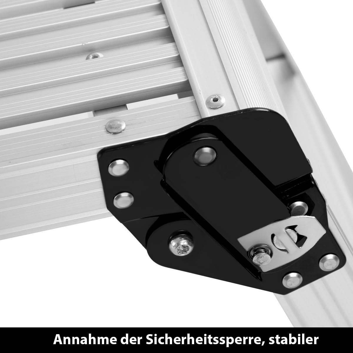 SOARS Piattaforma da Lavoro Pieghevole in Alluminio, Portatile, Portata Fino a 150 KG, Scala Piattaforma con Tappetino Antiscivolo e Serrature di Sicurezza, Scala a Gradini per Casa, Garage