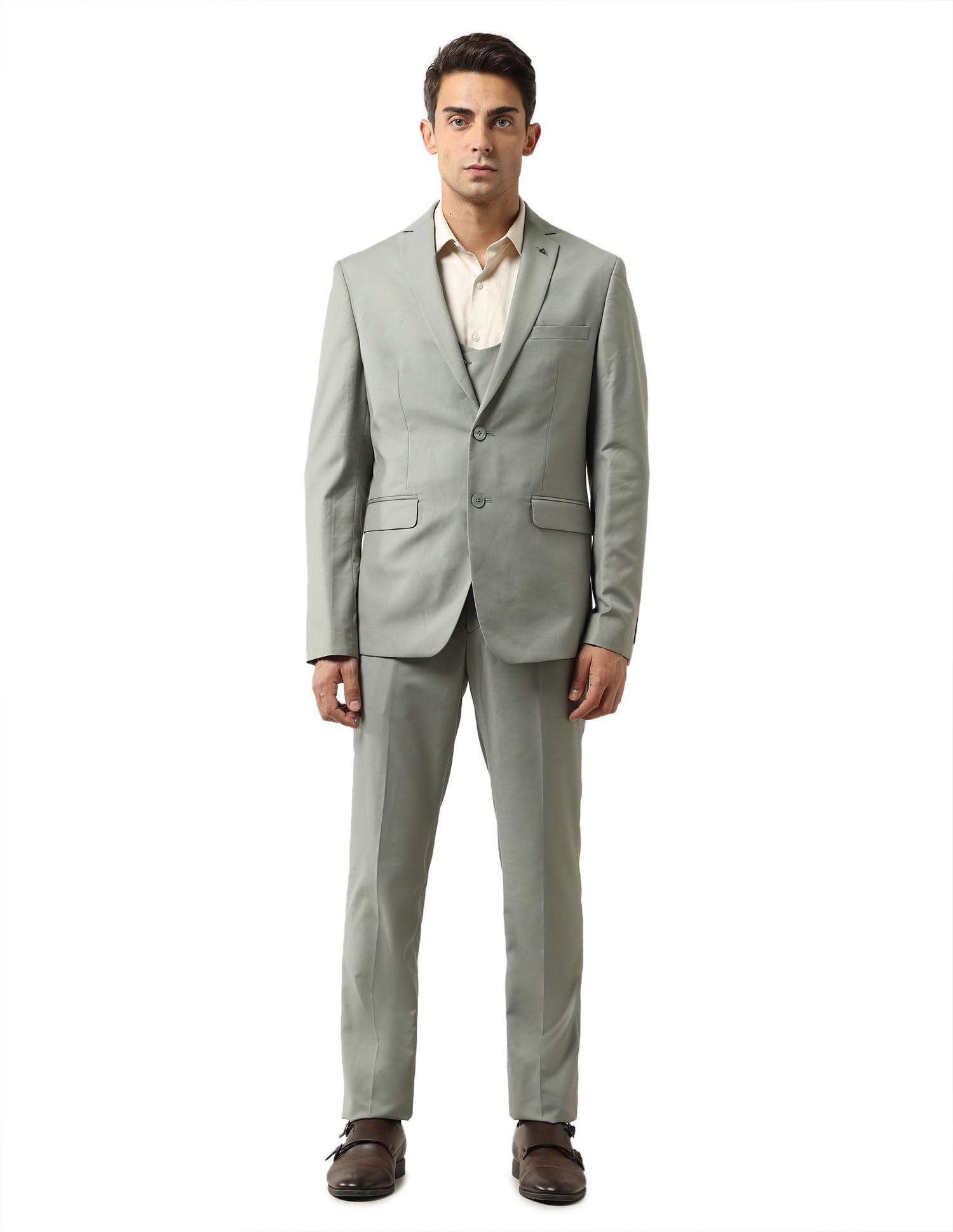 Men's Solid Tailored Fit Suit-image-8
