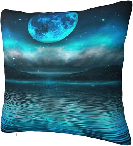 Miniatura 2 de YIPOCH Blue Cyan Moon Sea- Throw Pillow Covers 26"x26" Throw Pillow Cushion Cases Decoration for Couch Sofa Pillow Covers fundas para cojines de