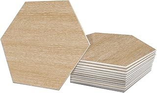 Avant Decor 30 Tiles | Stone Composite Hexagon Wood Grain | Peel and Stick Kitchen Backsplash Stick On Wall Easy DIY Installation 6" x 6.9"