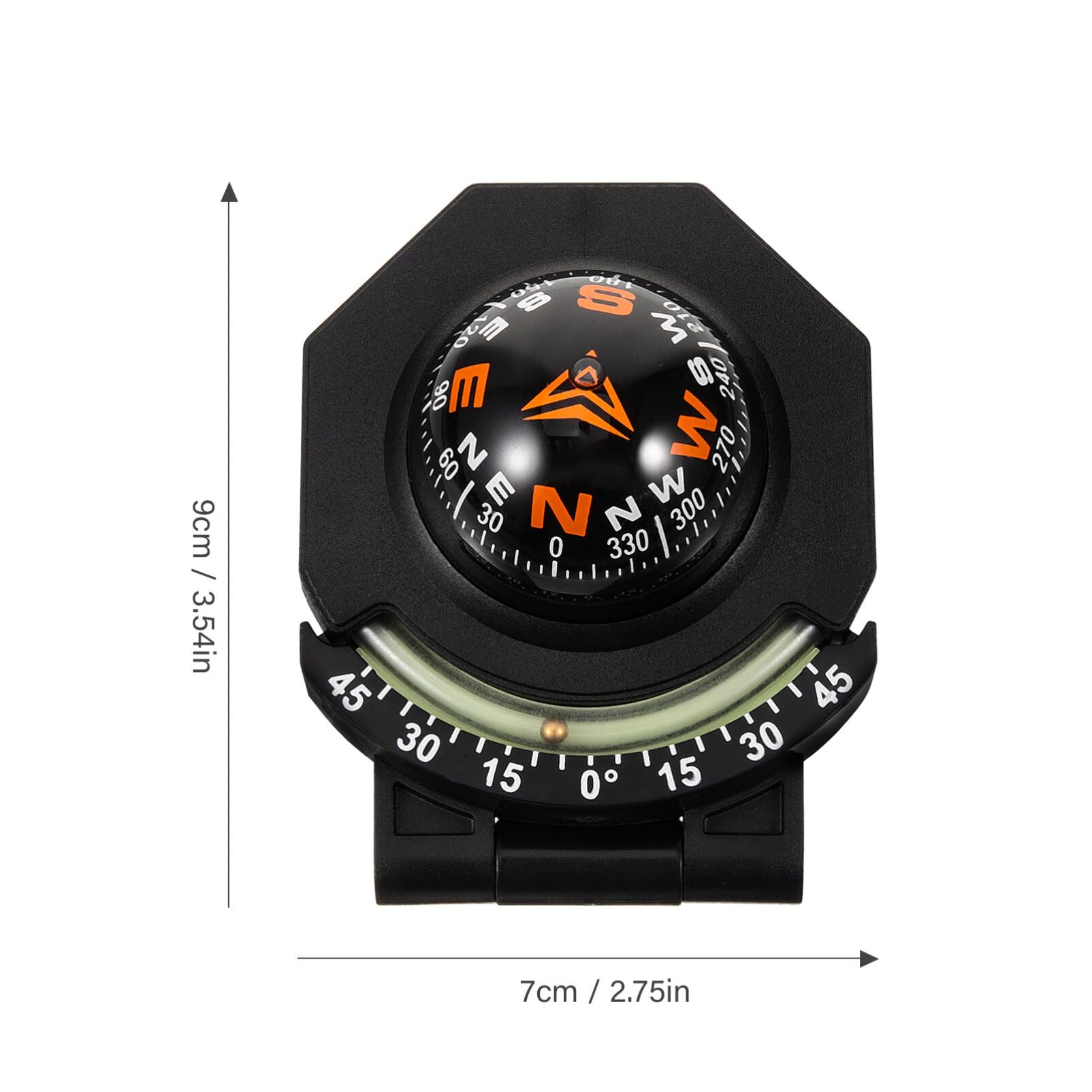 VOSAREA Car Compass Ball Car Dashboard Mount Navigation Ball Adjustable Ball Compass Night Vision Compass for Boat Car Truck to Find Direction