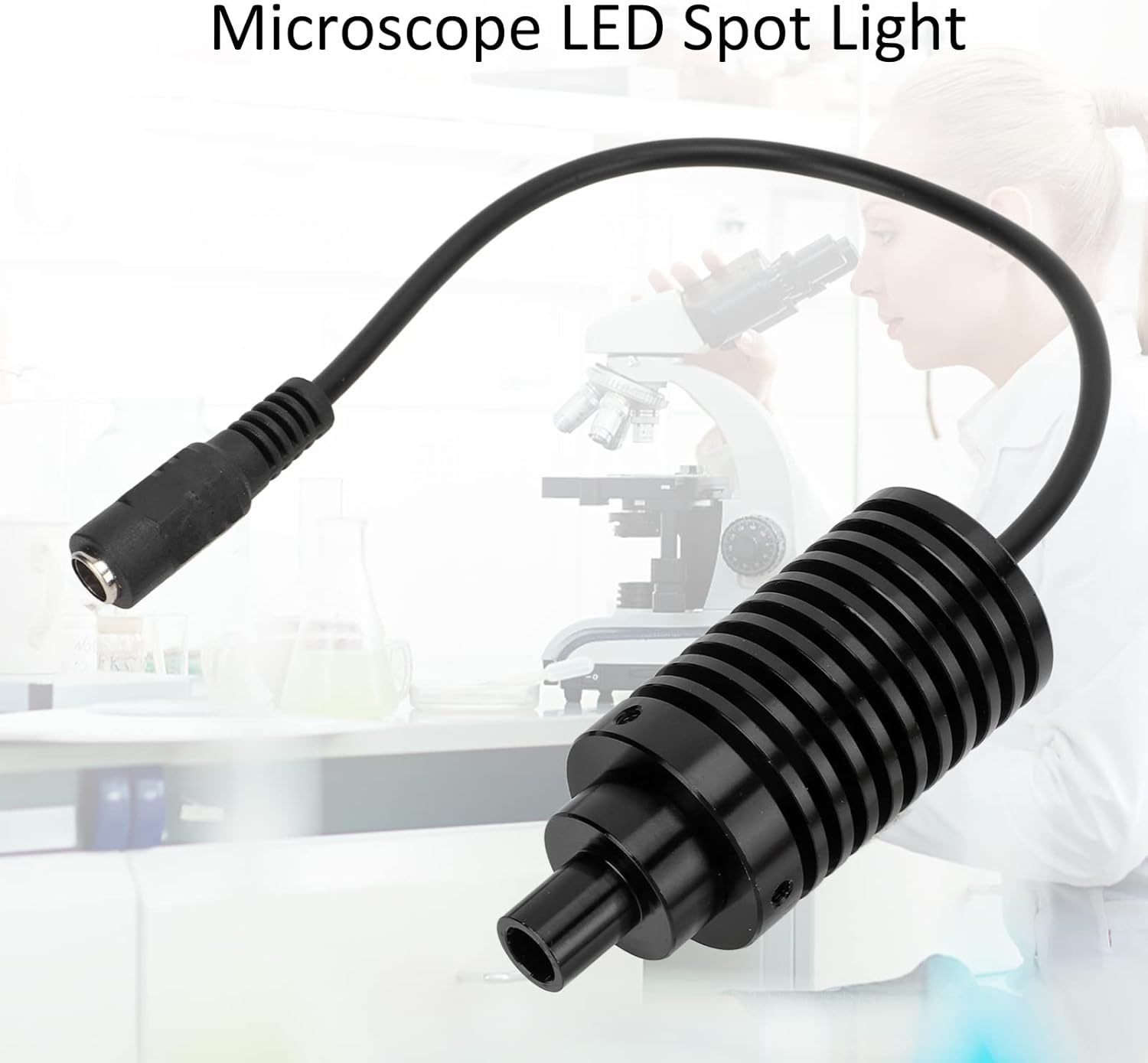 Microscope Spot Light, Wearresistant Adjustable Brightness Microscope LED Spot Light for Home for Laboratory for School White