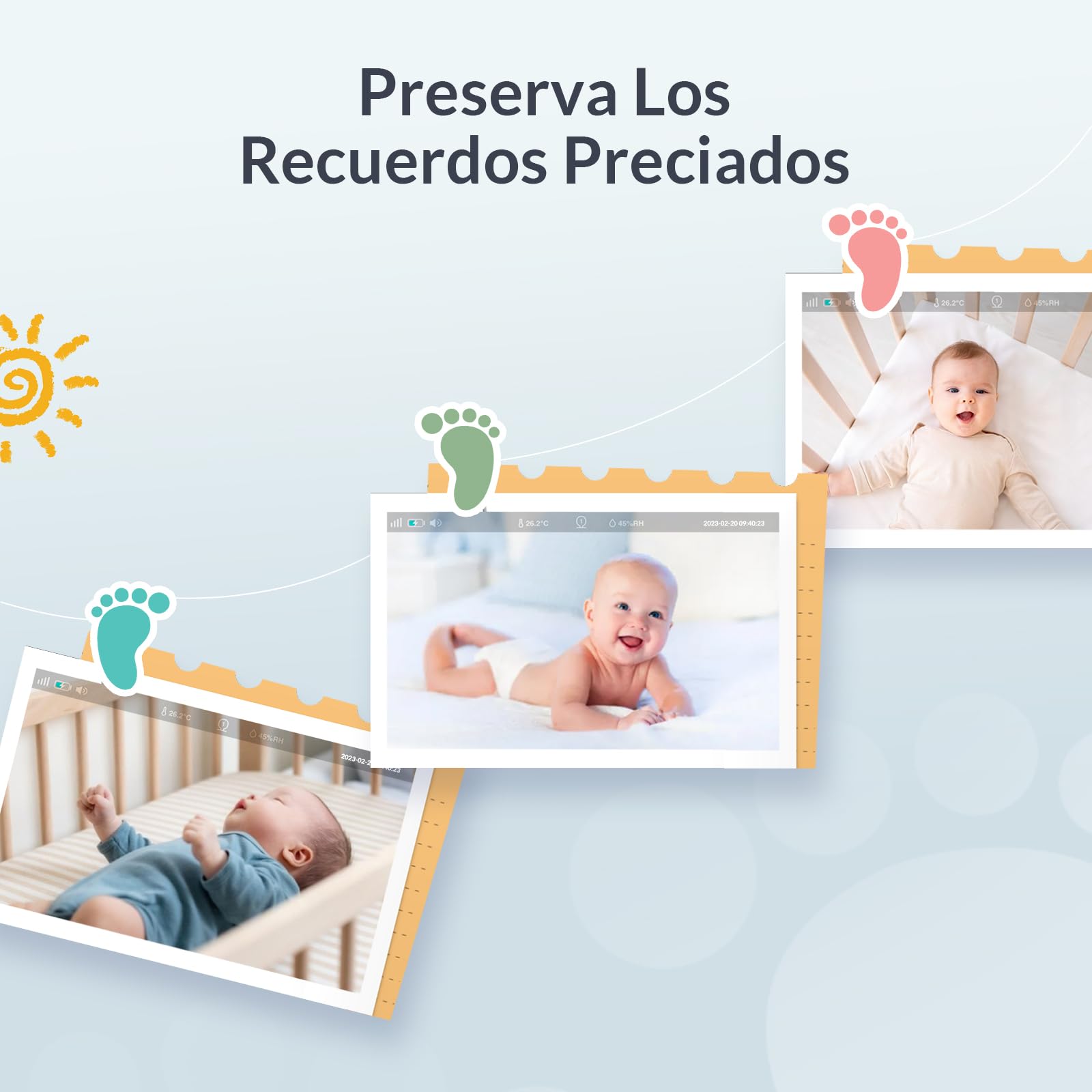 NETVUE Camara Vigilancia Bebe con Soporte 4 en 1, Azul 5000mAh Inalámbrico 5" Vigilabebes con Camara, 1080P Baby Monitor con Visión Nocturna, Audio Bidireccional, VOX, Detección de llanto y movimiento