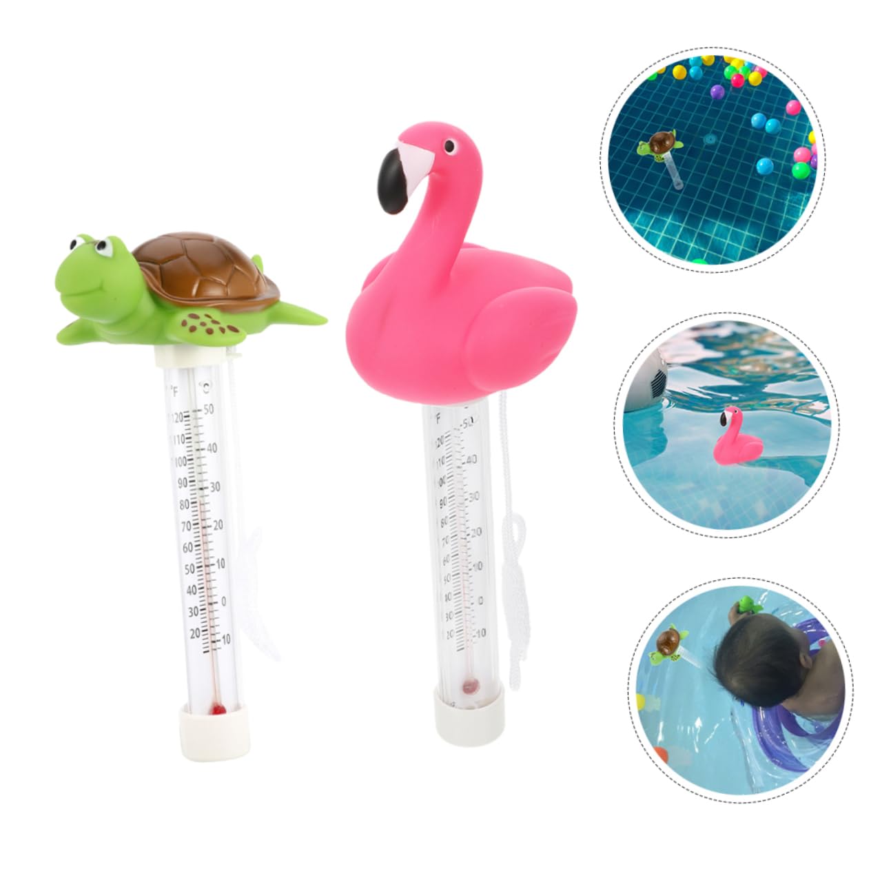 BESPORTBLE 2 Sätze Werkzeug Zur Messung Der Wassertemperatur Temperatur-feuchtigkeits-monitor Teichthermometer Teiche Schwimmendes Poolthermometer, Gut Ablesbar, Groß Plastik 2 Stück * 2