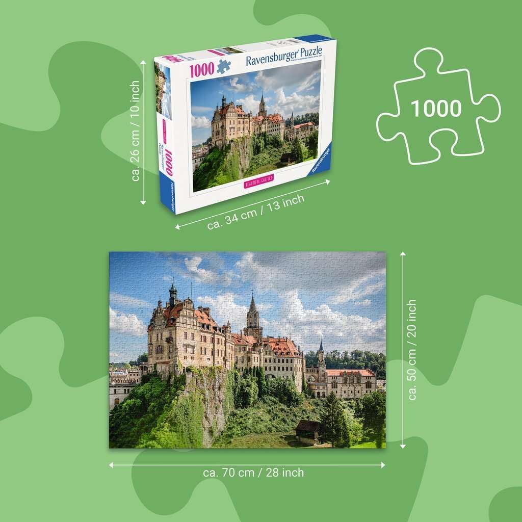 Ravensburger Puzzle 12001317, Beautiful Castles: Sigmaringen Castle, 1000 Pieces Puzzle for Adults and Children from 14 Years