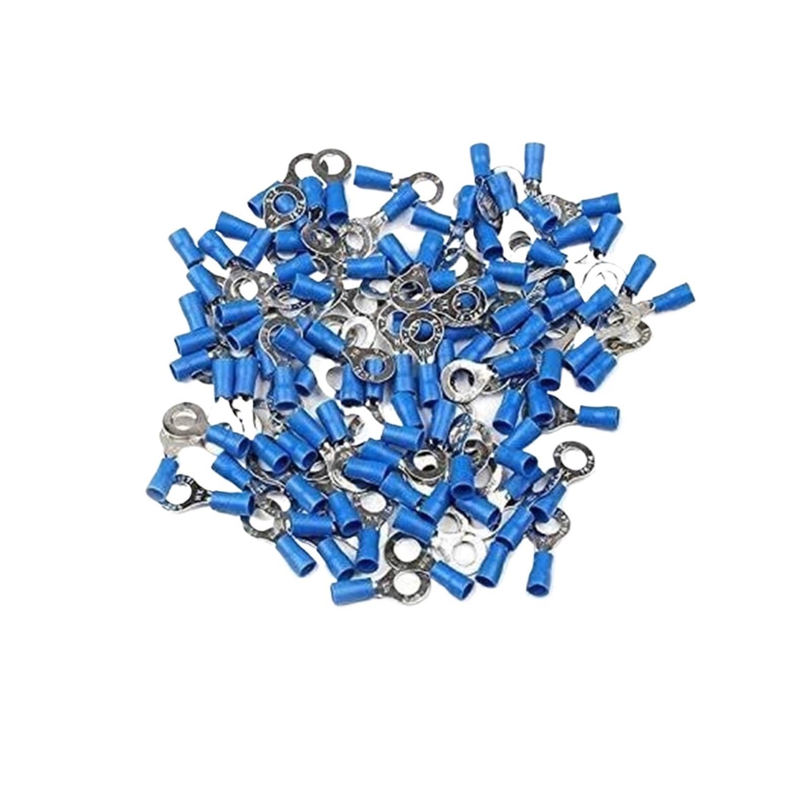 Netzwerkkabeltester, RV2-3.2 Blaue Ringkabelschuhe, isolierte elektrische Drahtkabel-Crimpverbinder, 16–14 AWG, Kit M3/M4/M5/M6/M8, kompakt und leicht,für Netzwerkkabel