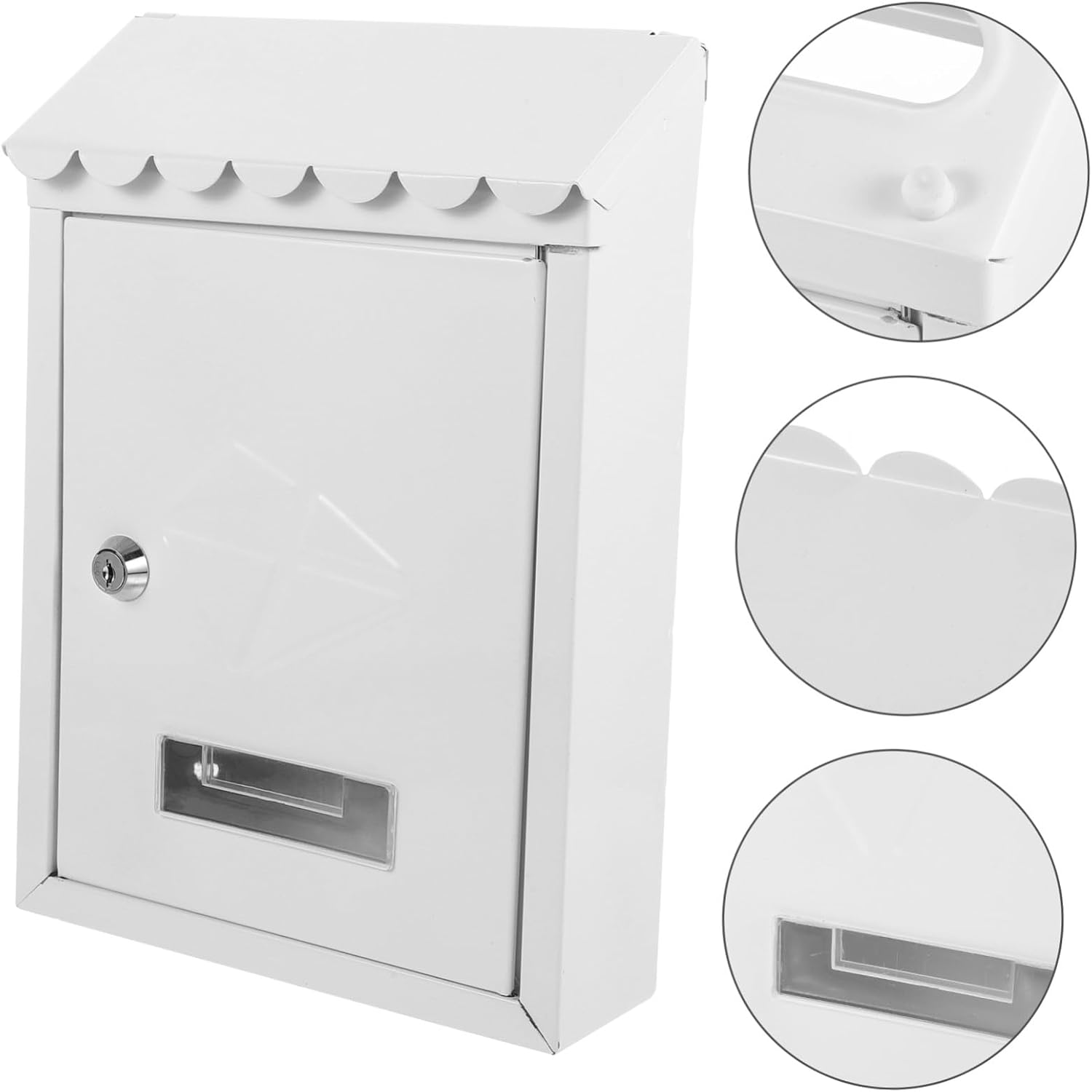 Vintage Metal Wall Mount Letter Box with Lock Capacity European Style Mailbox for Home Outdoor Use Iron Construction Weatherproof Design
