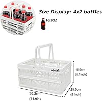 Vista 2 de Cestas de Almacenamiento de Plástico, Paquete de 2 Cestas de Plástico para Organizar, Cesta de Compras Plegable, Caja Plegable con Asas, Caja