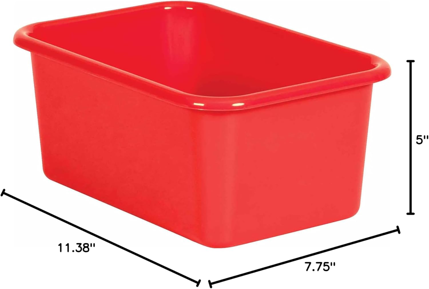 Teacher Created Resources® Red Small Plastic Storage Bin (Pack of 4)