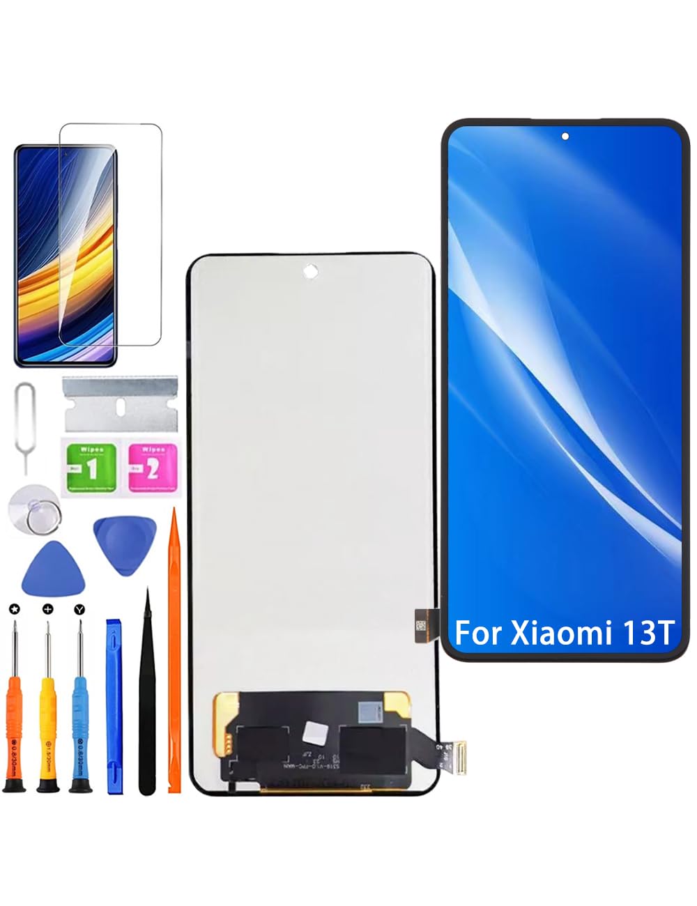 Display Schermo per Xiaomi 13t 2306EPN60G TFT Senza Impronte Digitali | con kit di riparazione，TFT LCD，HD Display，Sostituire lo schermo