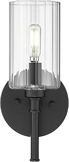 ML Lighting | Chastine Collection | 9921-MB | Indoor 1 Light Wall Sconce in Matte Black with Clear Beveled Glass Shade | Elegant and Versatile Design for Any Bathroom