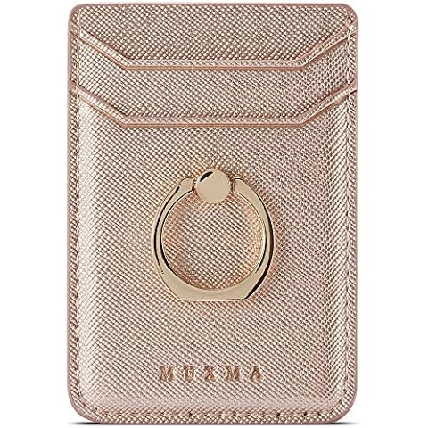TOPWOOZU Phone Card Holder with Ring Grip Cover