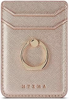 TOPWOOZU Phone Card Holder with Ring Grip for Back of Phone,Adhesive Stick-on Credit