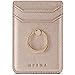 Phone Card Holder with Ring Grip for Back of Phone,Adhesive Stick-on Credit Card Wallet Pocket for iPhone,Android and Smartphones (Rosegold)