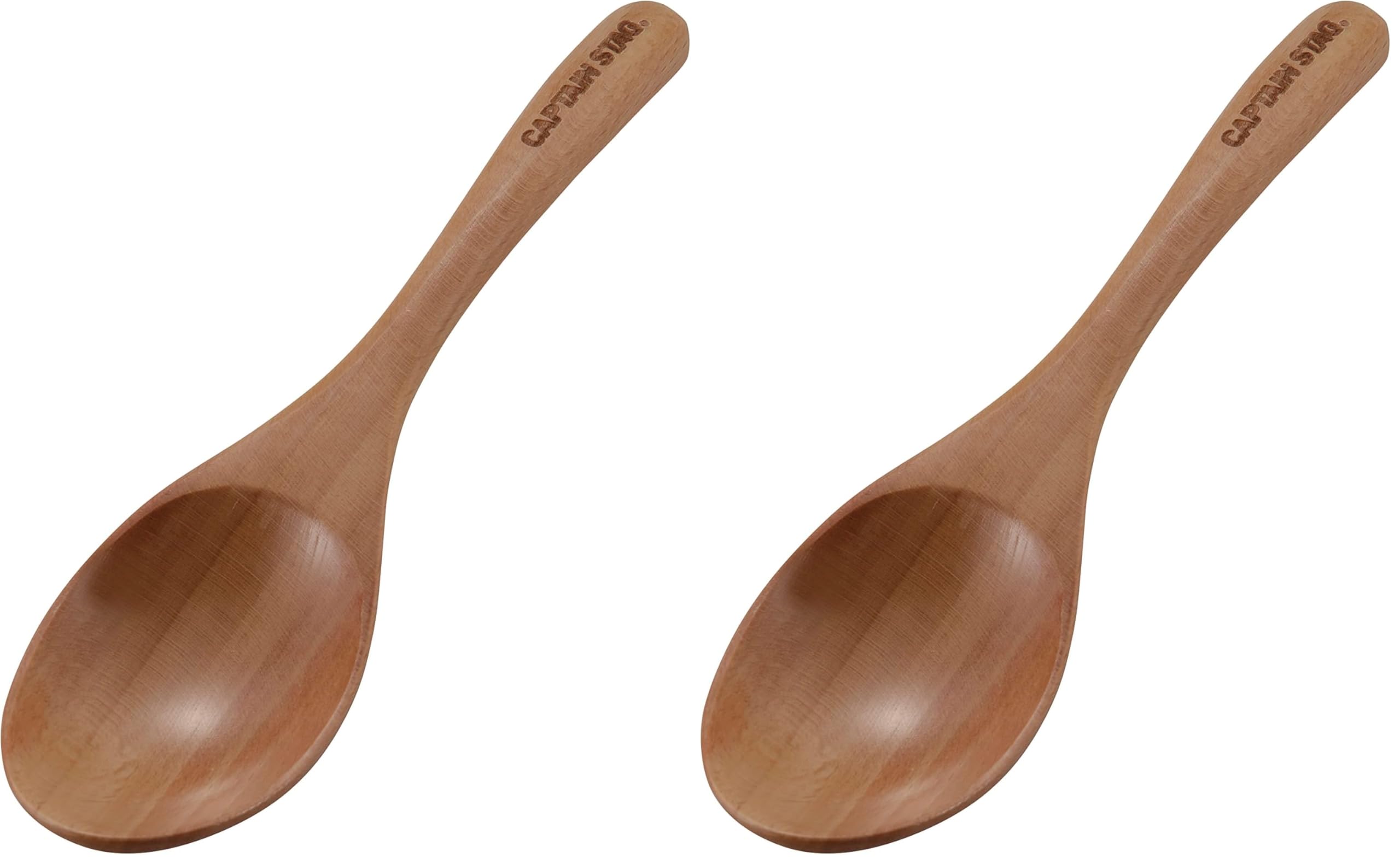 CAPTAIN STAG Wooden Cutlery Spoon and Fork Set of 2, Soup Spoon, Butter Knife, Modern Fork, Wood Bless, UP-2700, UP-2704, UP-2705, UP-2713 : Sports & Outdoors