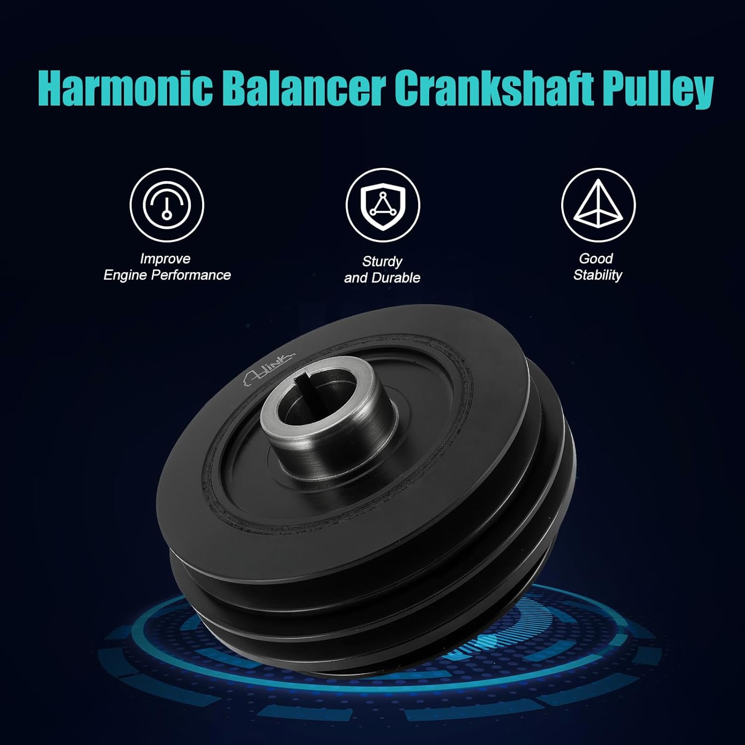AULINK 594-435 Harmonic Balancer Crankshaft Pulley For Nissan Frontier 1998-2004, Xterra 2000-2004 L4 2.4L, Replace 594435 123033S500 123039WA0A 12303F4000 12303F4002