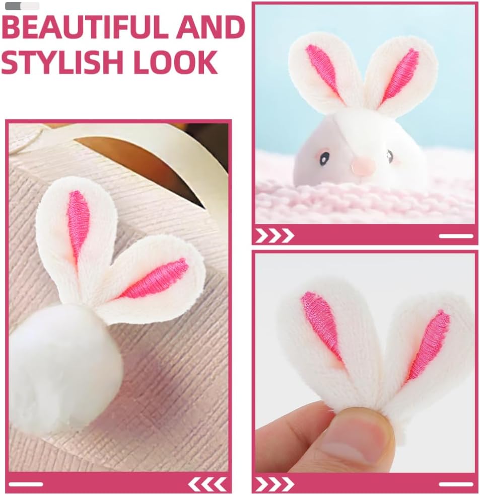 MAGICLULU 40pcs Bunny Ear Hairpin Accessories for Crafts Ear Clips for Girls Hair Decoration Hairband Crafts for Easter and Spring Celebrations image 5