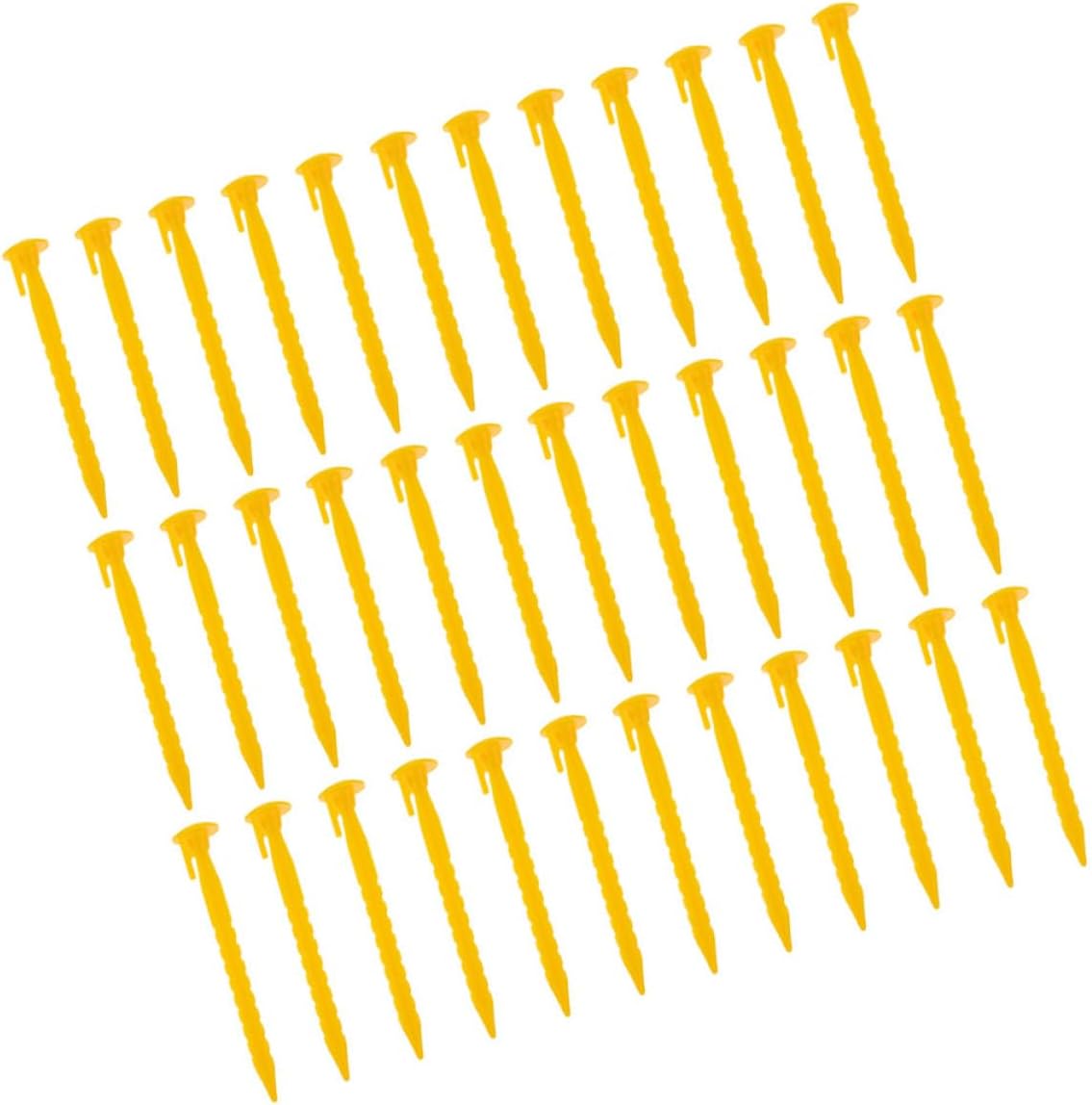 Toyvian 36pcs Plastic Tent Stakes Heavy Duty Camping Pegs 23cm Serrated Ground Anchors for Outdoor Beach Canopy Lawn and Garden Stabilizing