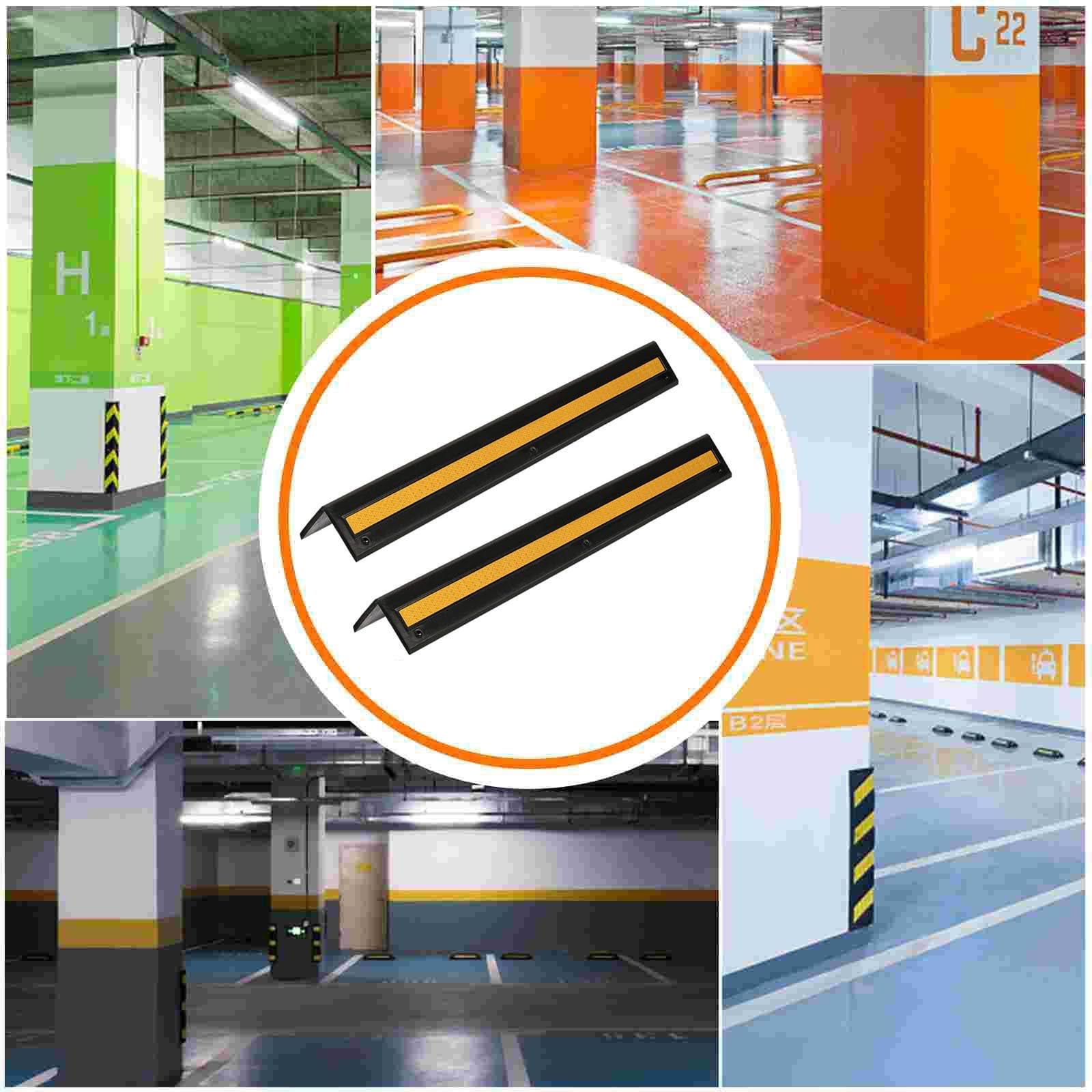 Protectores de Esquina de Pared, Protectores de Esquina de Goma en Forma de L - 4 Protectores Reflectantes para Bordes de Pared para Parachoques de automóviles, columnas de estacionamiento y
