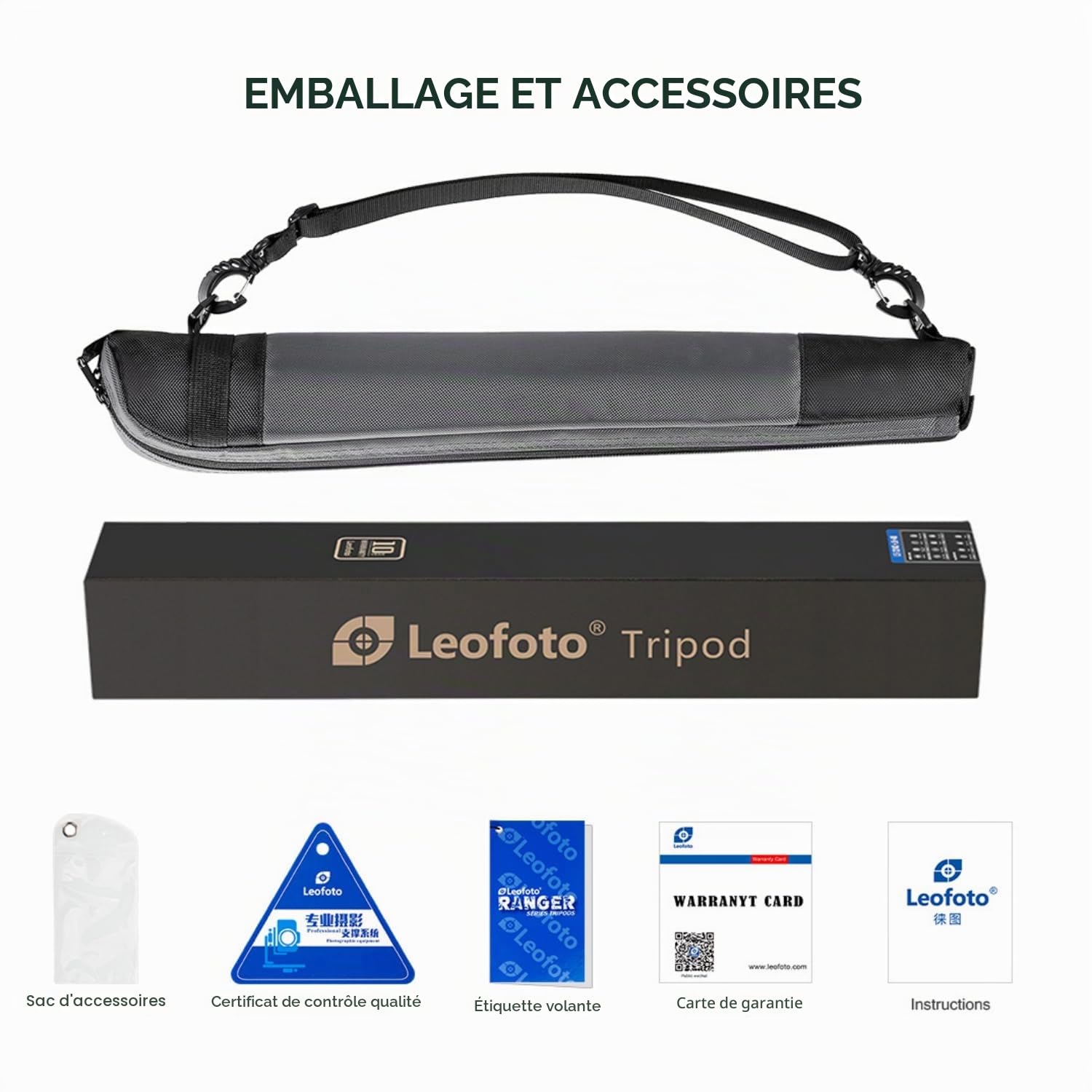 Leofoto - Monopode en Carbone - Travaux Lourds - Capacité de Poids : 15 kg - Max. Hauteur: 153 cm (sans rotule) - Cinq Sections Extensibles - MP-285C
