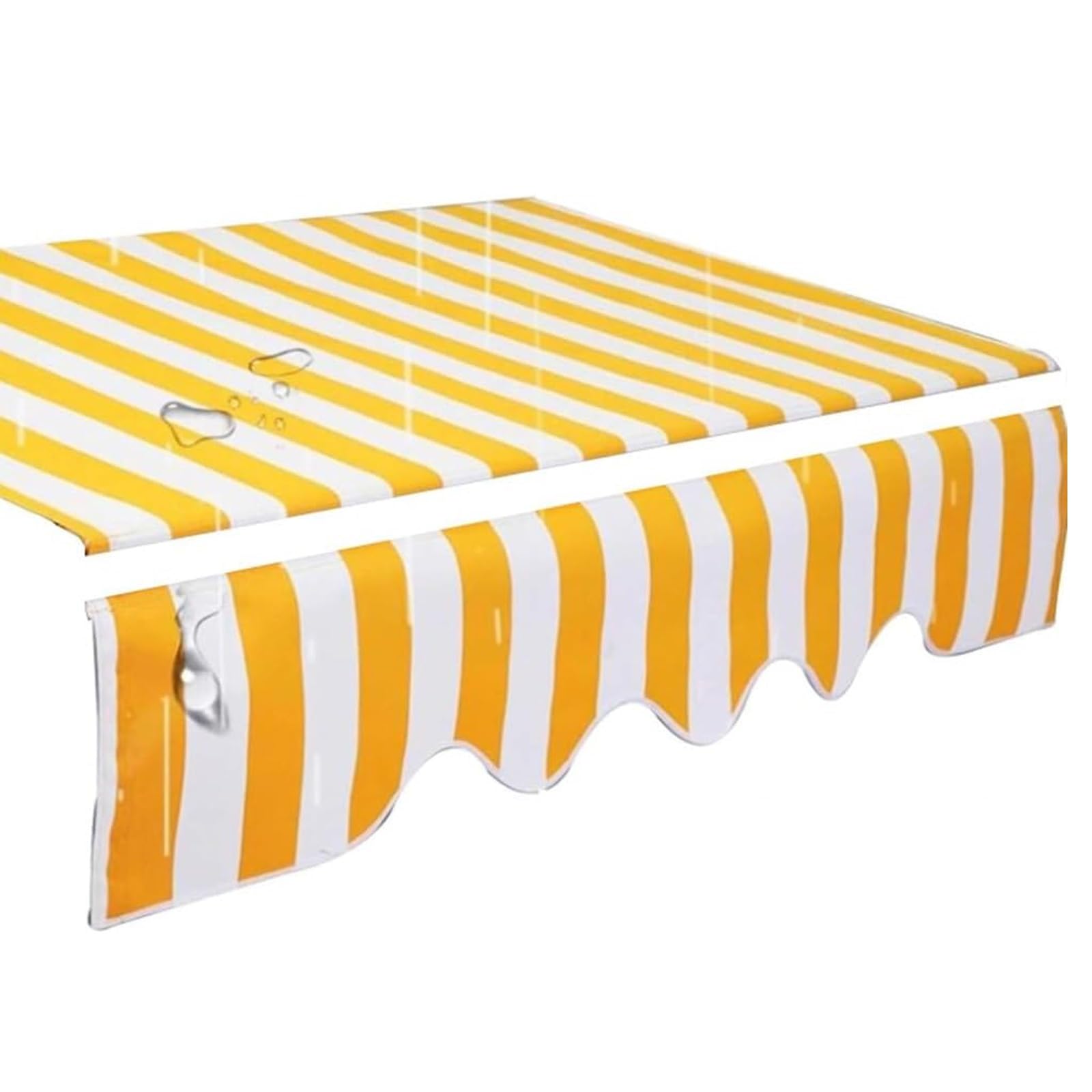 Markisenstoff Markise mit Volant, Balkon Markise, Markisenbespannung Ersatzstoff, Einziehbar, for Den Außenbereich, Gartenmarkise, Ersatzstoff, Sonnenschutz, Unterstand for Hof, Deck, Balkon(Yellow,(2 Garten