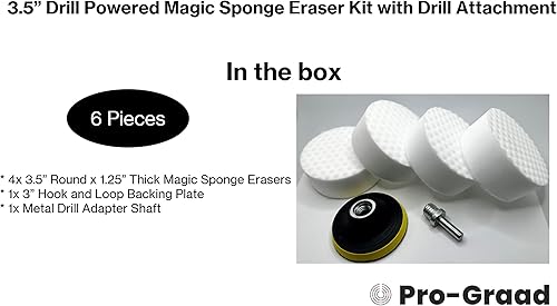 Miniatura 2 de Kit de 6 piezas de borrador de esponja mágica de 3.5 pulgadas con accesorio de taladro  25% más gruesas ultra duraderas almohadillas de borrar de