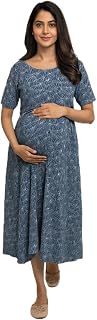 Putchi Pure Cotton Maternity Feeding Dress for Women, Zipless Nursing Access with Inner Layer, Soft Breathable Printed Dre... Price In India