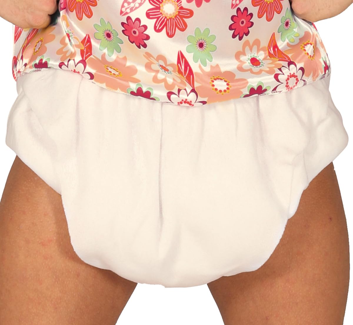 FIESTAS GUIRCA | Costume de Bebé Adulte - Bavoir, T-shirt, Coiffe et Couche - Enterrement de Vie de Garçon, Fêtes Déguisées et Célébrations - Idéal pour Homme Adulte - Blanc et Multicolore
