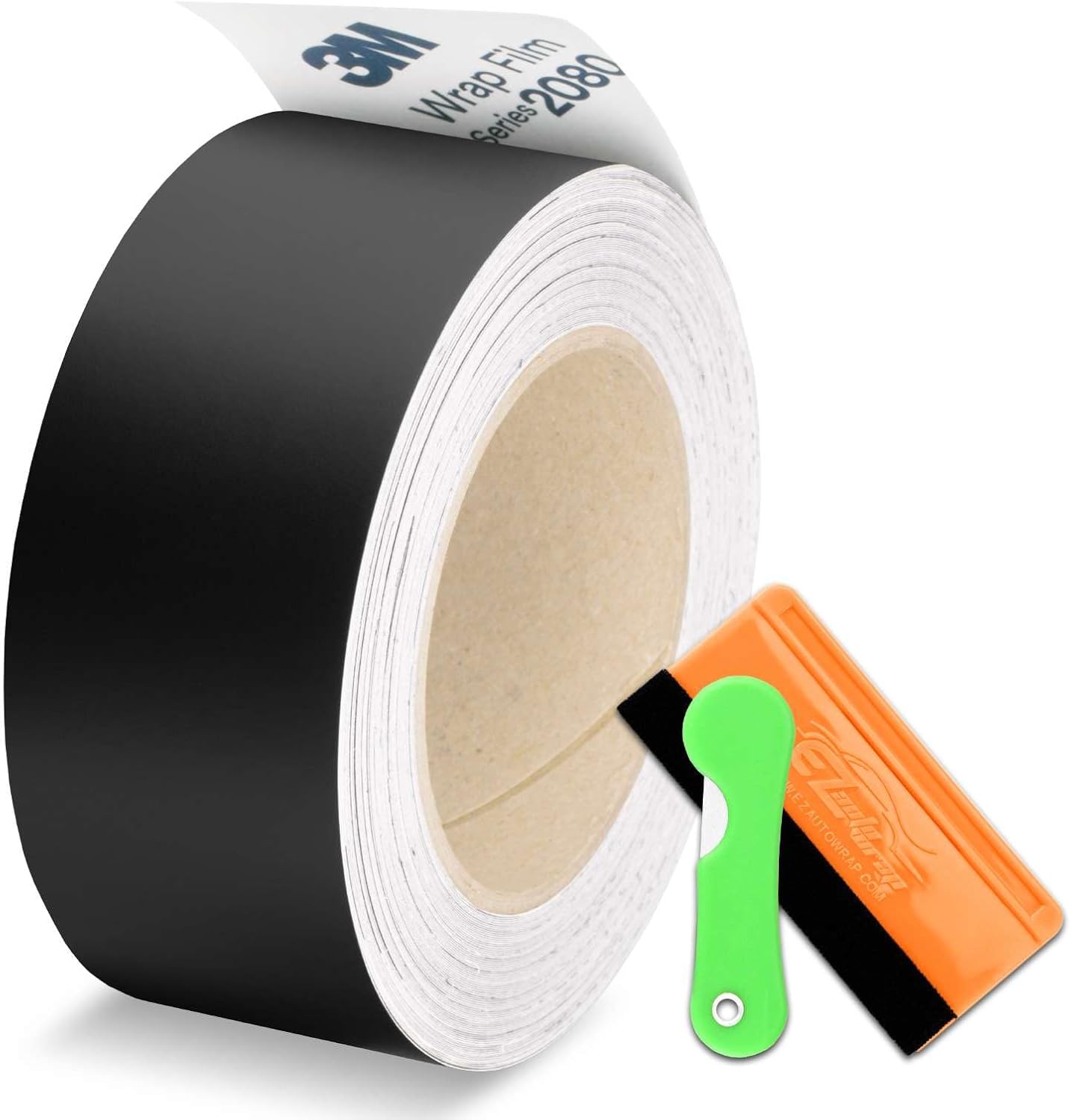 3M 2080 M12 Matte Black Vinyl Wrap Kit for Black Out Chrome Delete Window Trim Door Trim with Tool Kit 4" x 75Ft