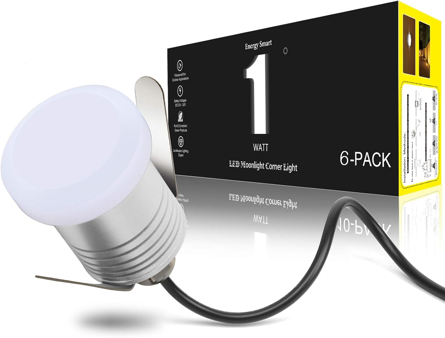 Crazy Clearance Landscapestation LED Deck Lights 10 Packs, 1W Low Voltage Landscape Recessed Wall Lights 12V Step Light Waterproof Moonlight Step Lights for Driveway Pathway Stair (Warm White 3000K)